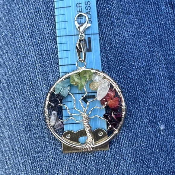 Tree of life Silver color and semi precious stones. Wire jewelry or decor - Picture 3 of 7